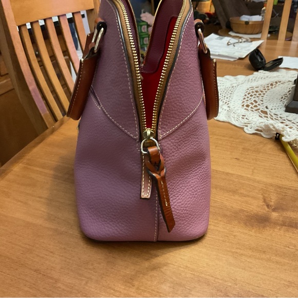 Dooney & Bourke Mauve Pebble Leather Carter Satchel - Picture 15 of 16